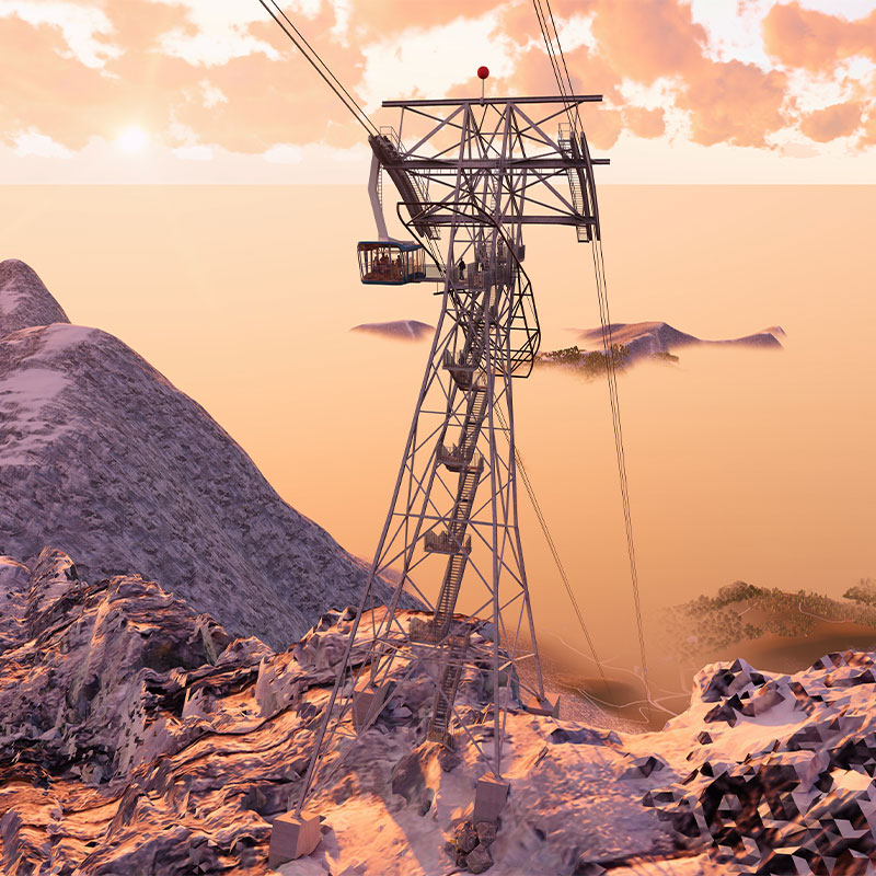 Die bestehende Stütze 2 wird durch eine 43 Meter hohe Zwischenstütze ersetzt, die zusätzlich eine attraktive Gästeplattform für den Ein- und Ausstieg bietet.